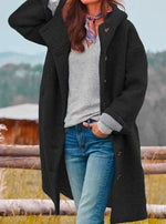 Mia Button-Front Hooded Wool Coat