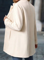 Amelie Button-Front Winter Coat with Stand Collar