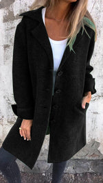 Nora Long Lapel Button Coat