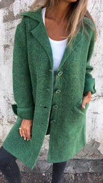 Nora Long Lapel Button Coat