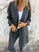 Nora Long Lapel Button Coat