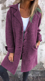Nora Long Lapel Button Coat