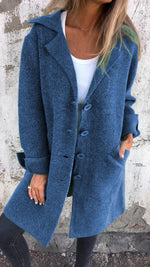 Nora Long Lapel Button Coat
