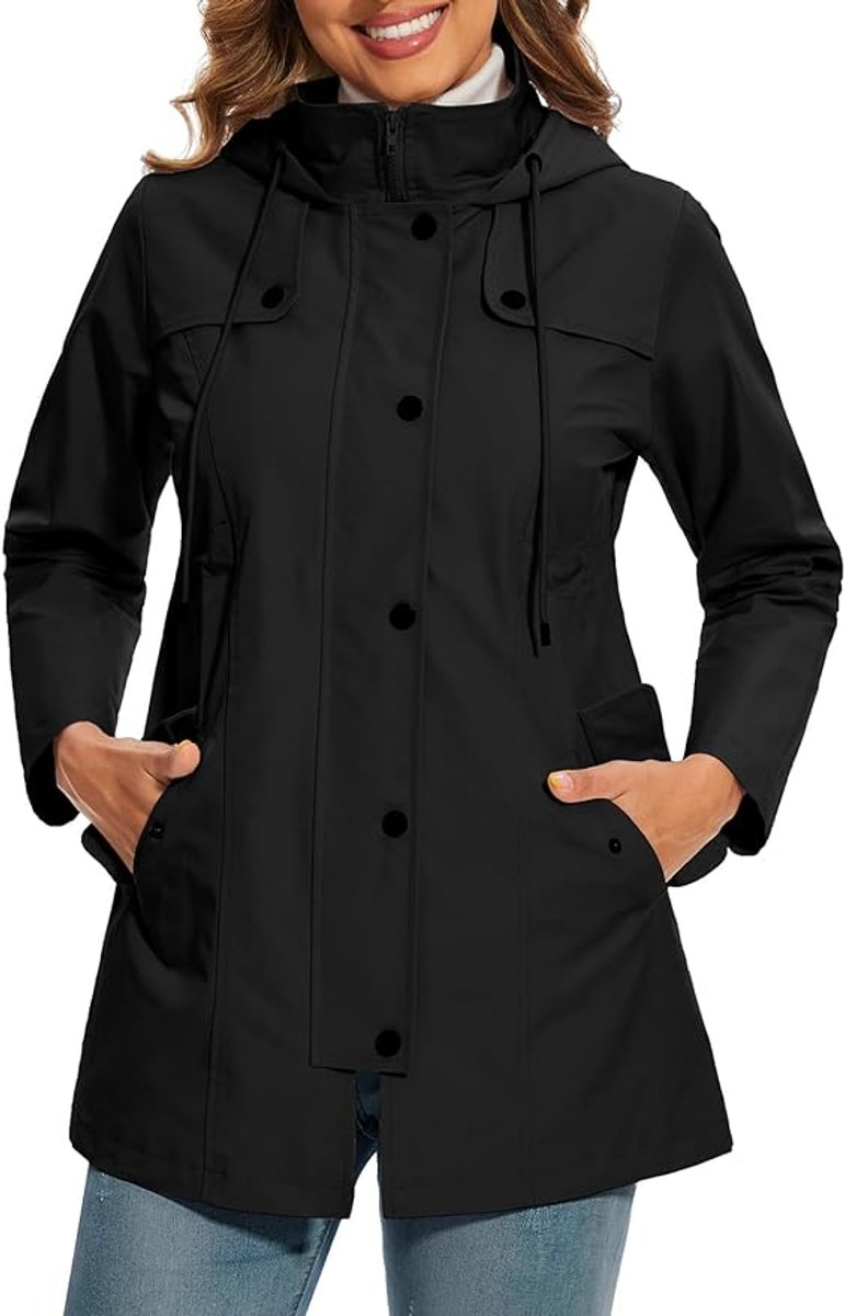 Elisabeth Plaid-Lined Waterproof Rain Coat