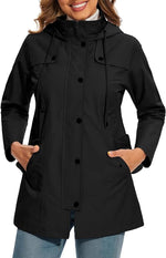 Elisabeth Plaid-Lined Waterproof Rain Coat