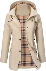 Elisabeth Plaid-Lined Waterproof Rain Coat