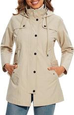 Elisabeth Plaid-Lined Waterproof Rain Coat
