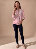 Emilia Slim Fit Floral Zip Sweater