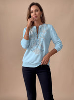 Emilia Slim Fit Floral Zip Sweater