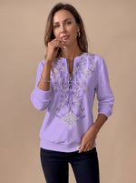 Emilia Slim Fit Floral Zip Sweater