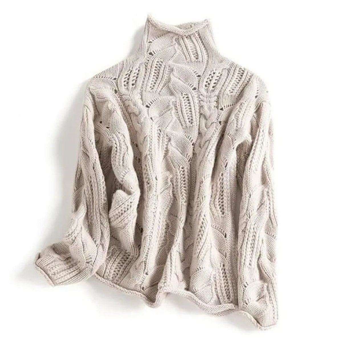 Marie Cable-Knit Turtleneck Sweater