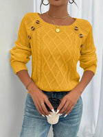 Leonie Cable-Knit Raglan Sweater with Button Detail