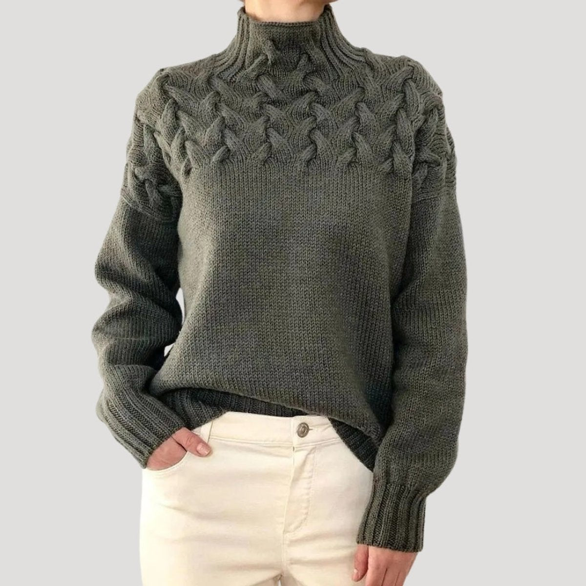Sophie Cable Knit Turtleneck Sweater
