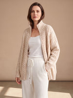 Mia Oversized Cable Knit Zip-Up Sweater