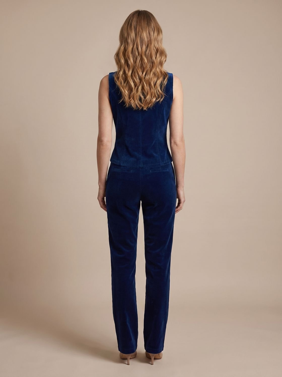 Greta Double-Breasted Velvet Vest