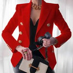Mia Double-Breasted Gold Button Blazer