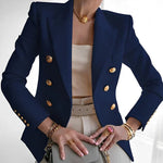 Mia Double-Breasted Gold Button Blazer