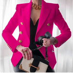 Mia Double-Breasted Gold Button Blazer
