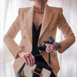Mia Double-Breasted Gold Button Blazer