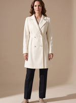 Elisabeth Double-Breasted Knee-Length A-Line Wool Coat