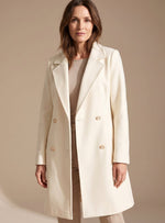 Elisabeth Double-Breasted Knee-Length A-Line Wool Coat