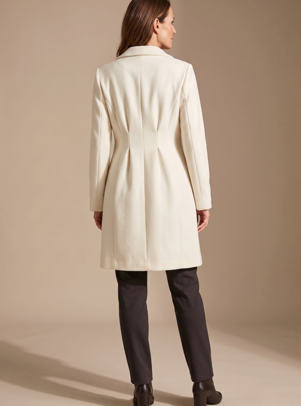 Elisabeth Double-Breasted Knee-Length A-Line Wool Coat