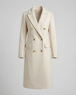 Annika Double-Breasted Long Winter Coat with Gold Buttons