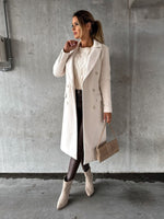 Annika Double-Breasted Long Winter Coat with Gold Buttons