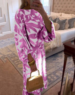 Mia Two-Piece Floral Lantern Sleeve Set