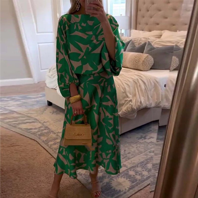 Mia Two-Piece Floral Lantern Sleeve Set
