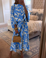 Mia Two-Piece Floral Lantern Sleeve Set