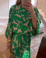 Mia Two-Piece Floral Lantern Sleeve Set