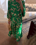 Mia Two-Piece Floral Lantern Sleeve Set