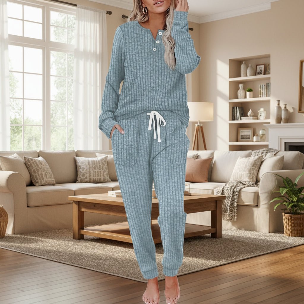 Annika Ribbed Long Sleeve Loungewear Set