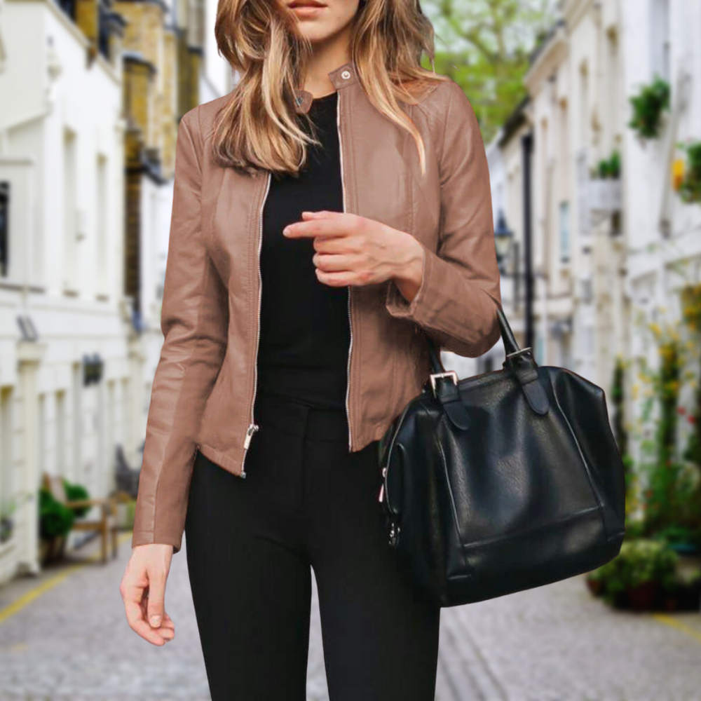 Elke Zip-Front Biker Jacket