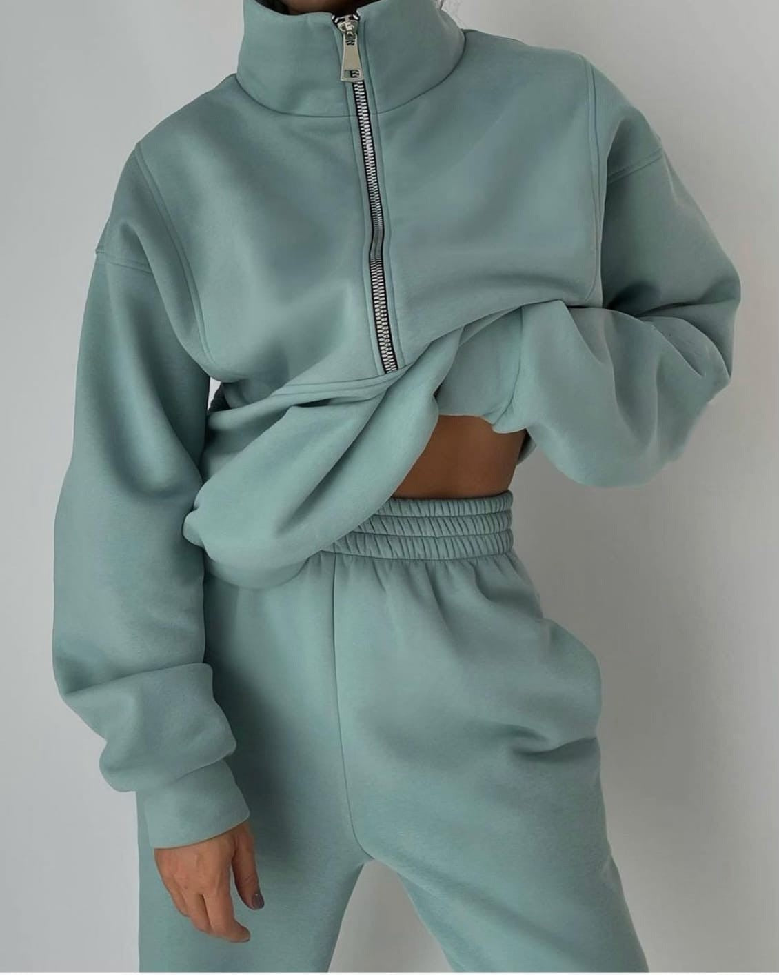Claudia Quarter-Zip Loungewear Set