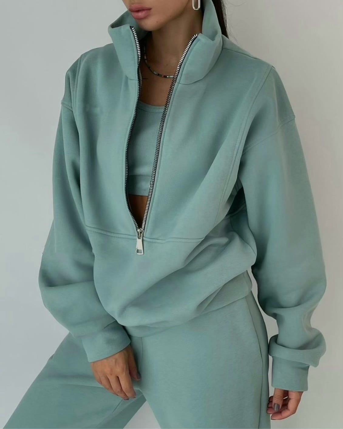 Claudia Quarter-Zip Loungewear Set