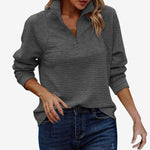 Emilia Zip Stand Collar Ribbed Knit Oversized Sweater