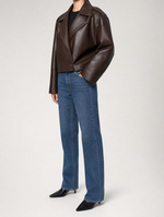 Danbury Faux Leather Jacket worn, side