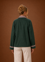 Women’s Barn Jacket - Check Collar Casual Coat | Areleon
