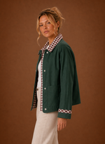 Women’s Barn Jacket - Check Collar Casual Coat | Areleon