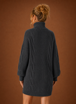 Women's Turtleneck Sweater Dress - Pullover Knit Dress | Areleon