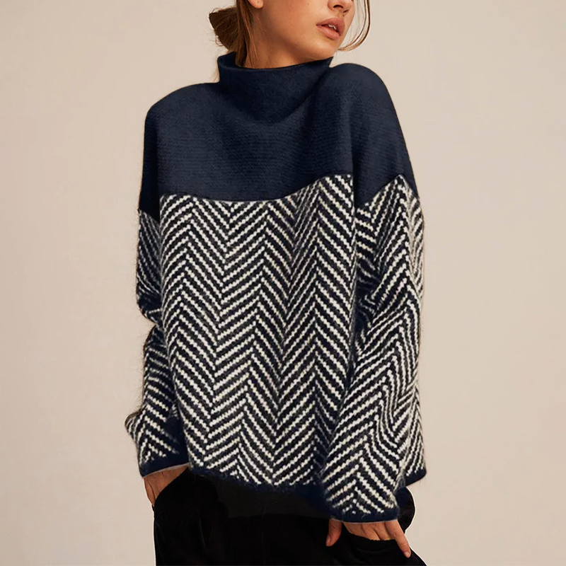 Michaela Relaxed High-Neck Knit Sweater