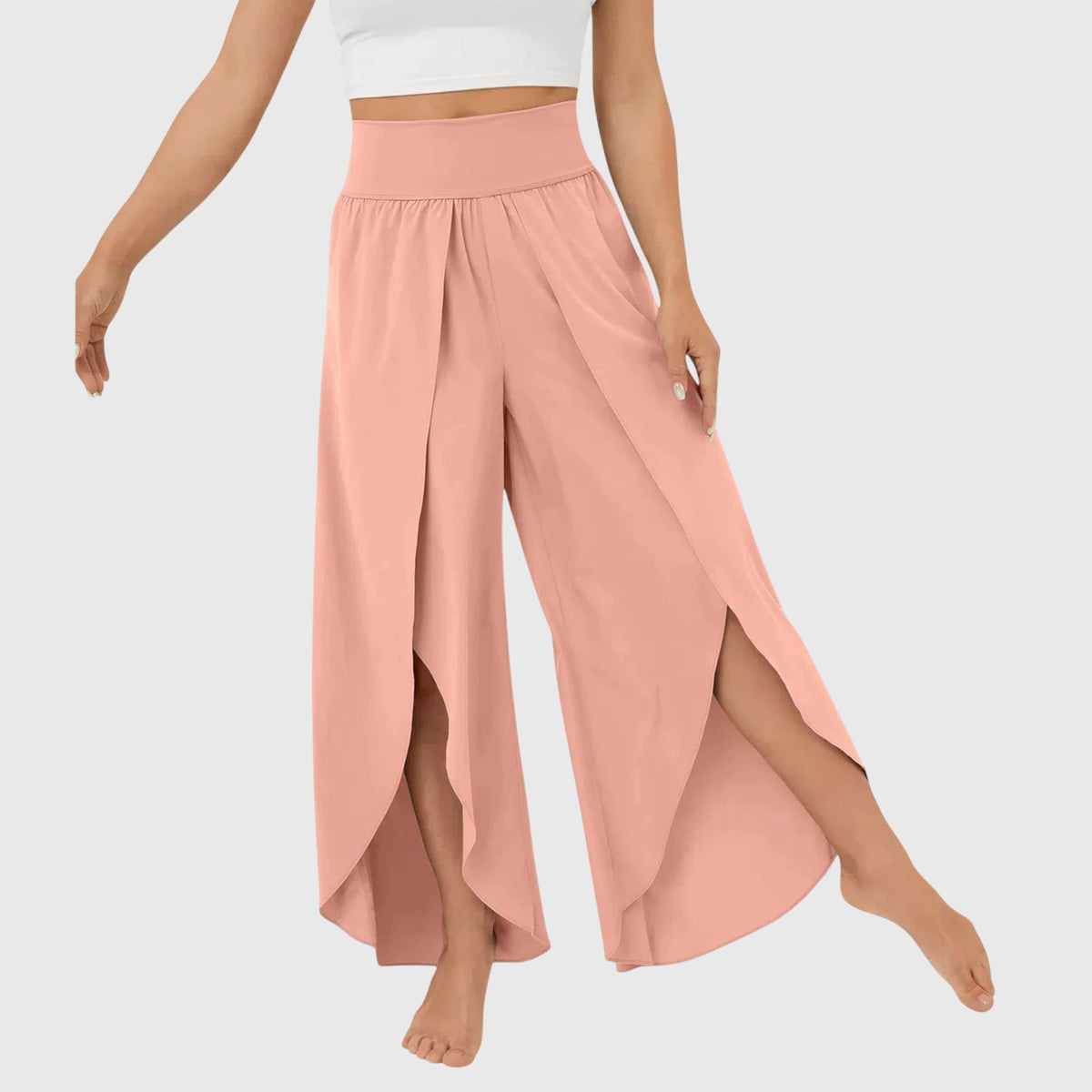 Magdalena Wide-Leg Boho Slit Pants
