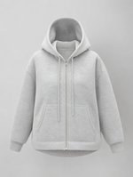 Denby Hooded Zip Jacket in light gray, product shot