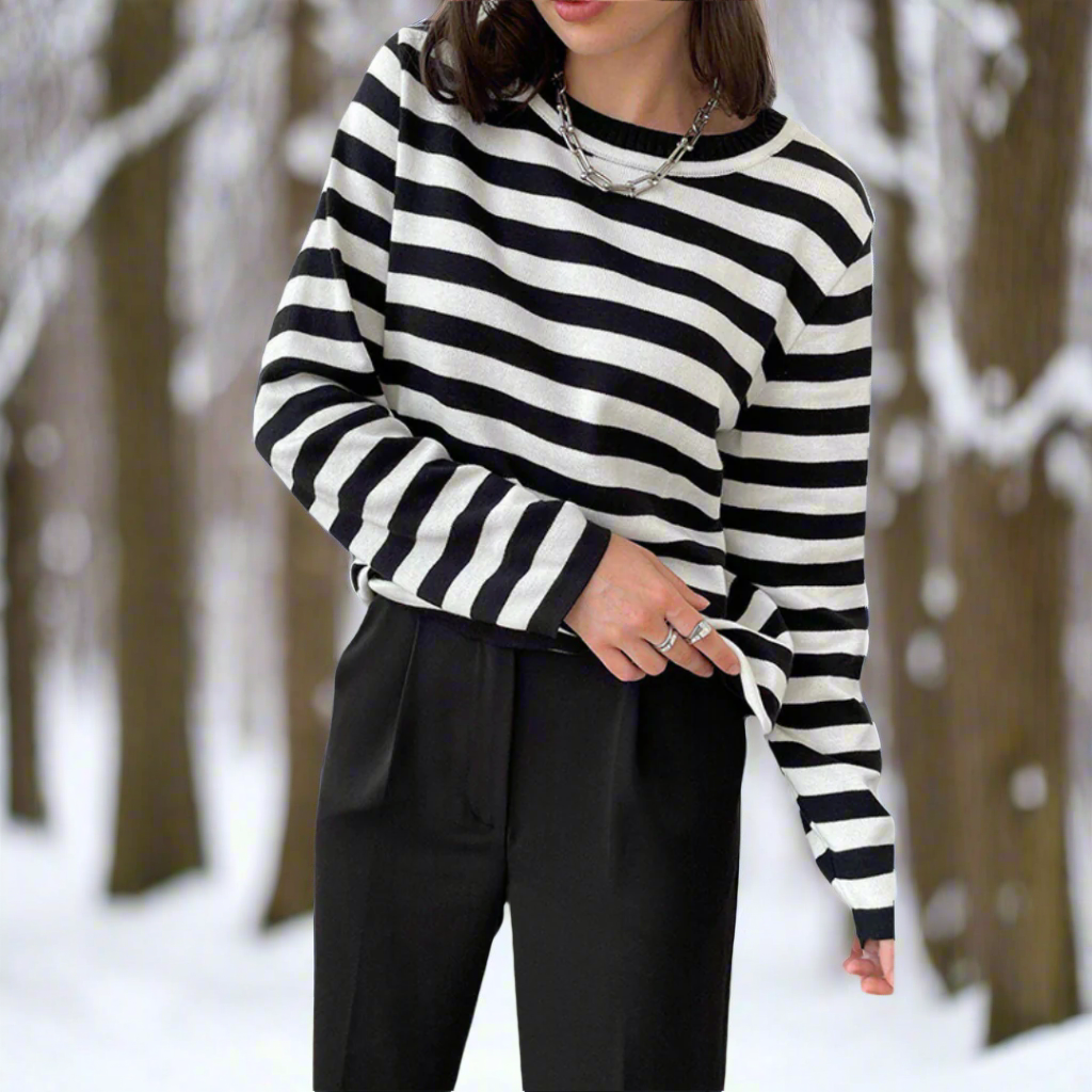 Felicia Casual Striped Long-Sleeve Shirt