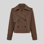 Dorney Vintage Cropped Trench in brown, product shot