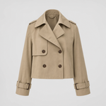 Dorney Vintage Cropped Trench in khaki, product shot