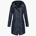 Bettina Waterproof Long Hooded Raincoat