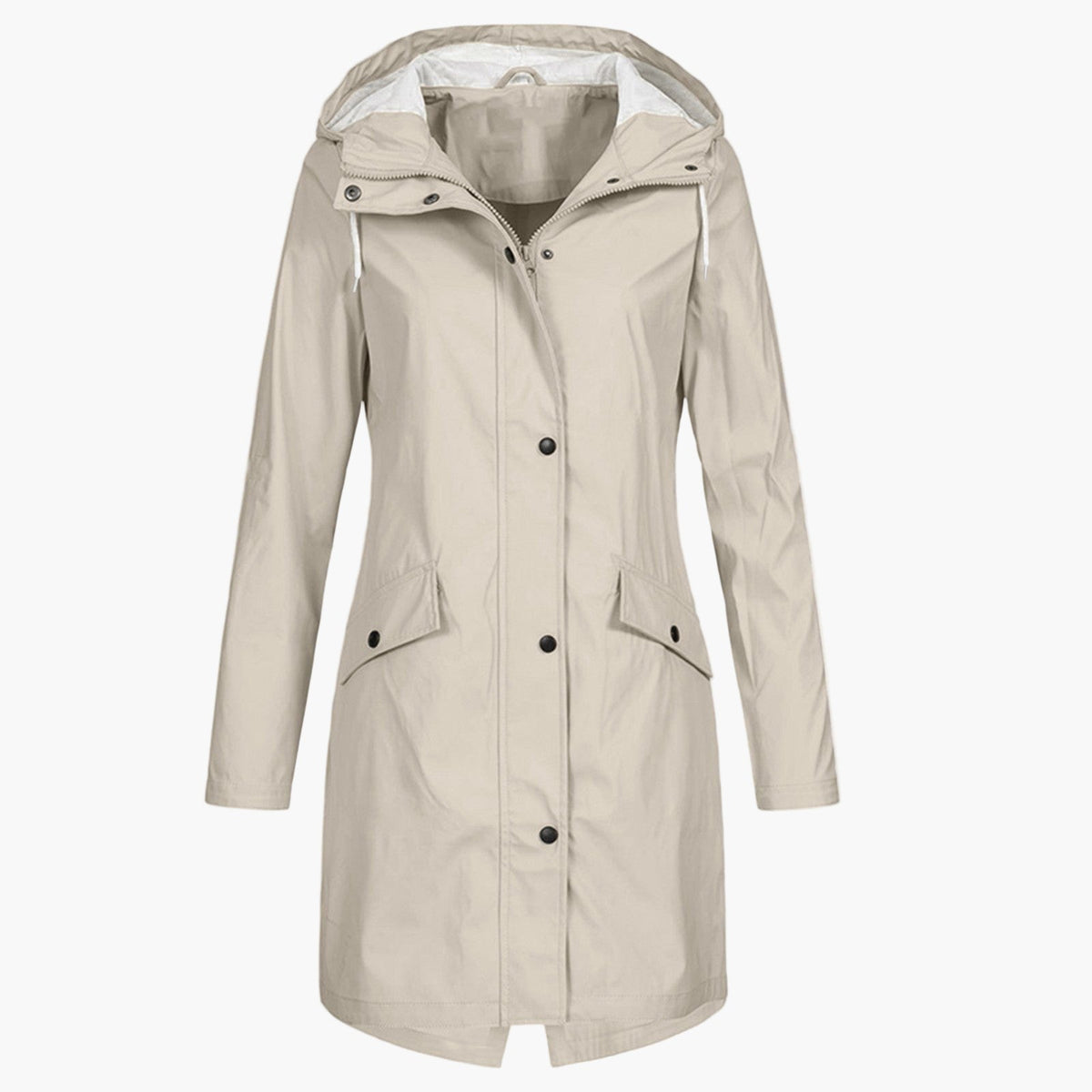 Bettina Waterproof Long Hooded Raincoat